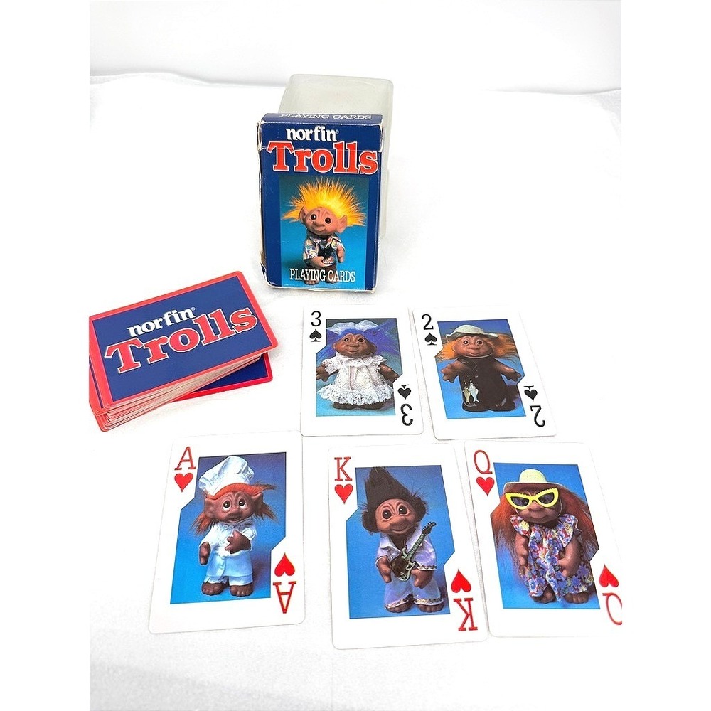 Troll Playing Cards 1992 VTG Deck of Norfin Complete w/ Jokers & Box Retro Fun